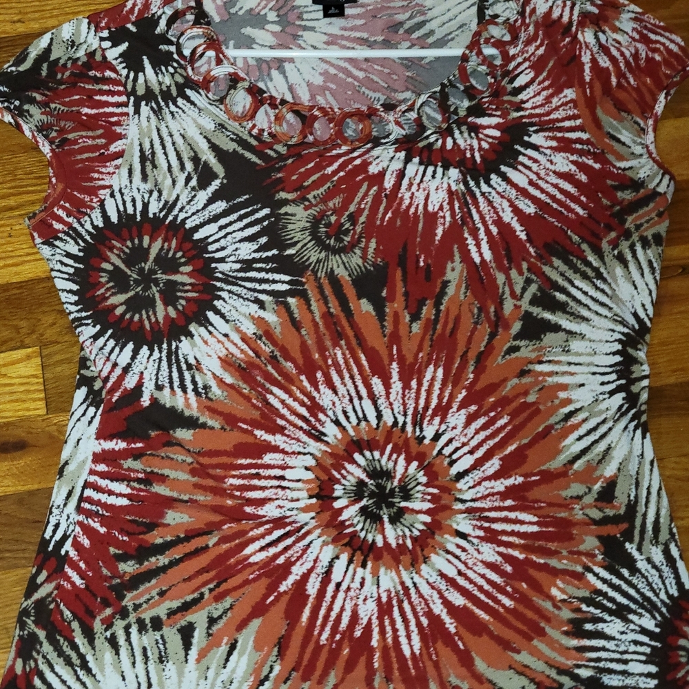 Gorgeous & Colorful Silky Blouse East 5th L NWT